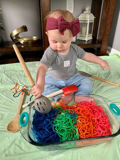 Colored, Cooked Spaghetti